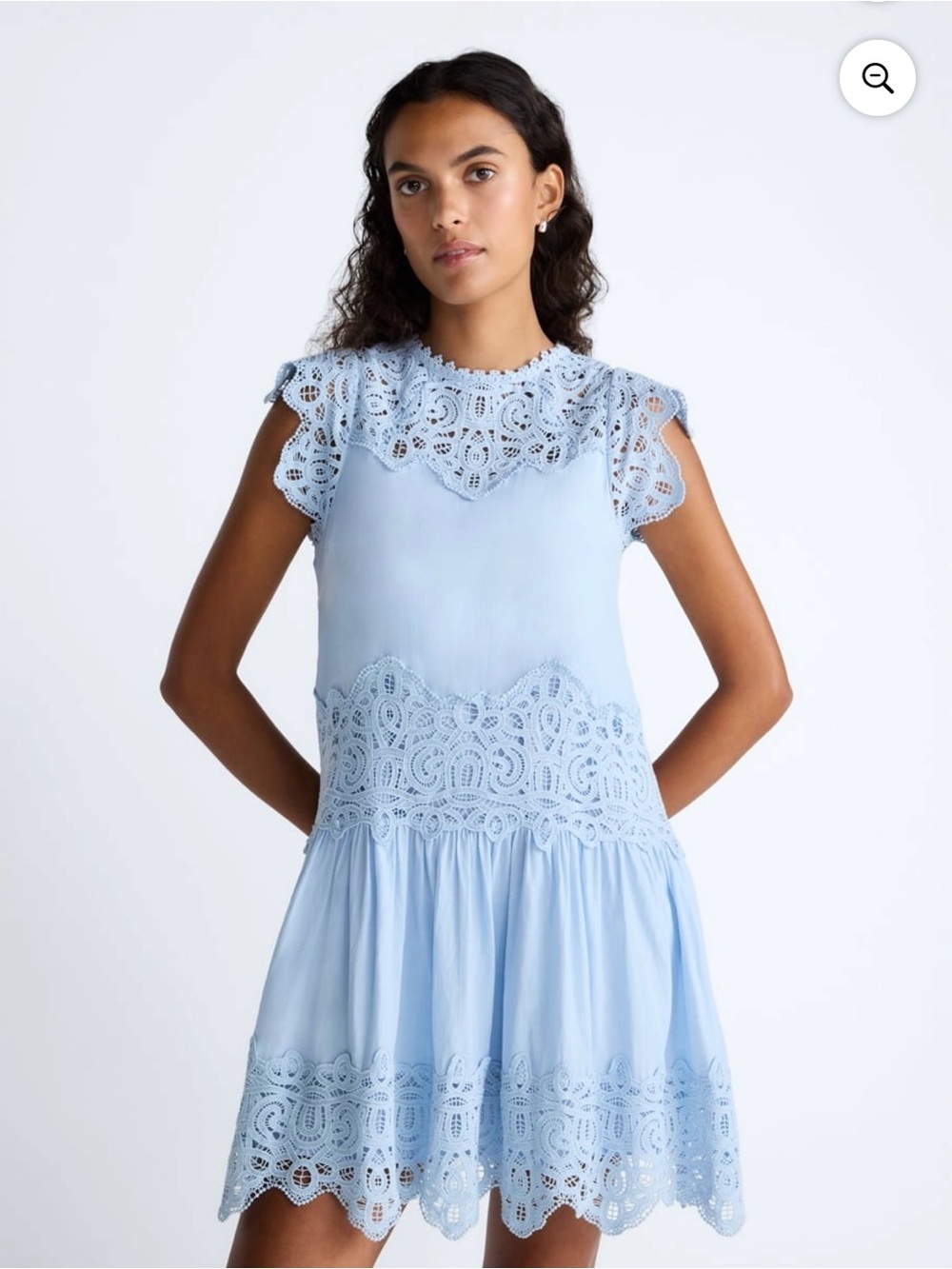 Scoop Mini Crochet Dress Bashful Blue Size S 4-6 Lace NWT $38